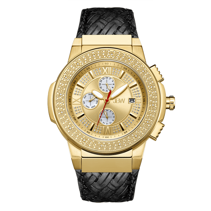 JBW Saxon JB-6101L-J | Men's Gold Diamond Watch With Black Band – JBW ...