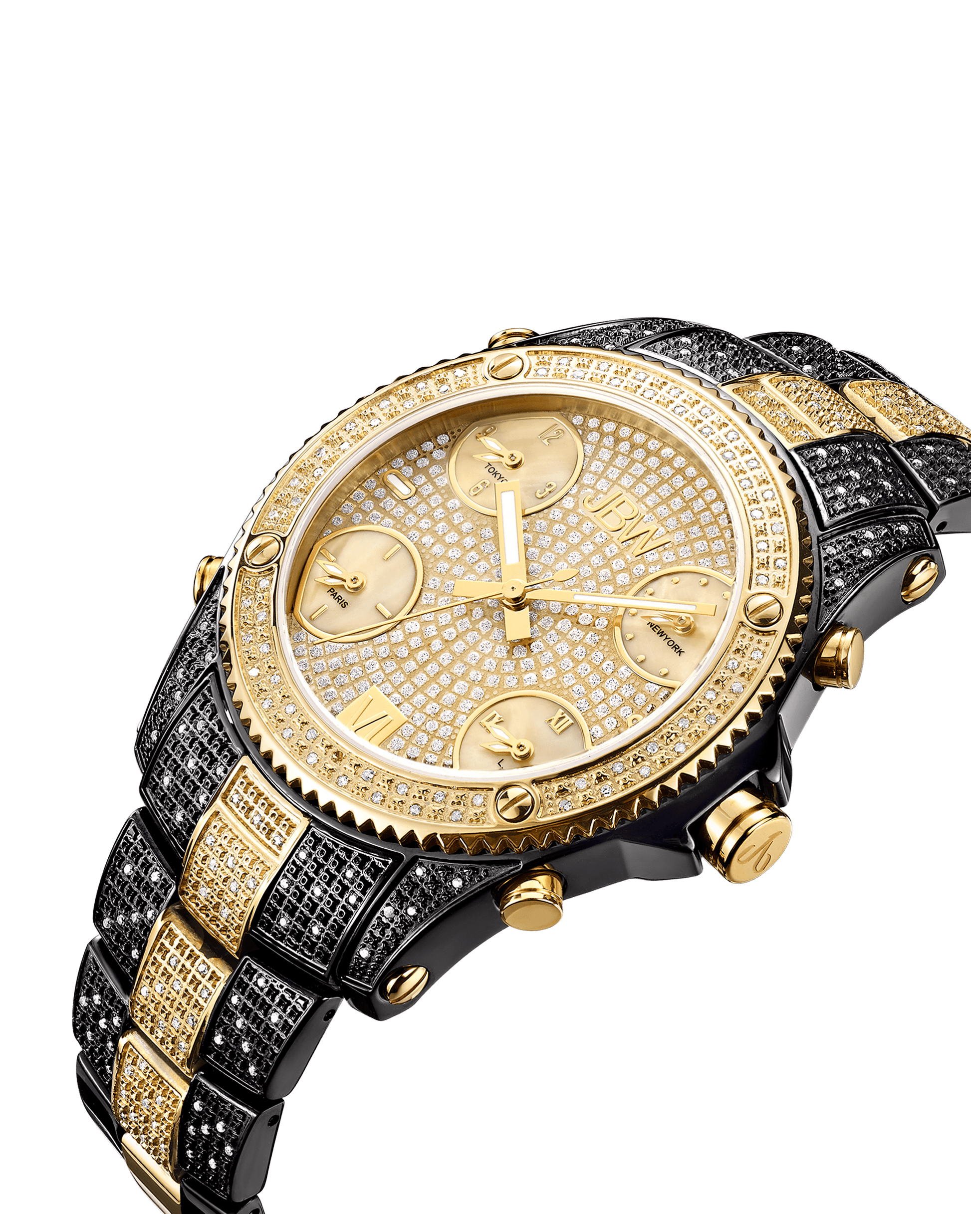 | & Black Watches JB-6213-D Watch Diamond JBW JBW Jet – Men\'s Setter Gold
